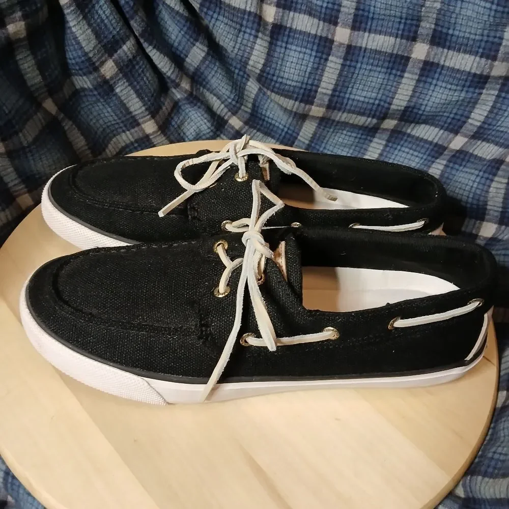 Sperry Men's Black Canvas Shoes Sz 11.5